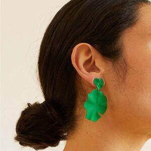 Clare V Green coated earring